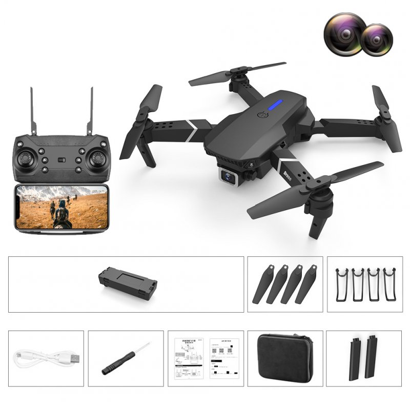 LS-E525 PRO Three Side Obstacle Avoidance HD RC Quadcopter 4K pixels dual lens storage bag_1 battery package