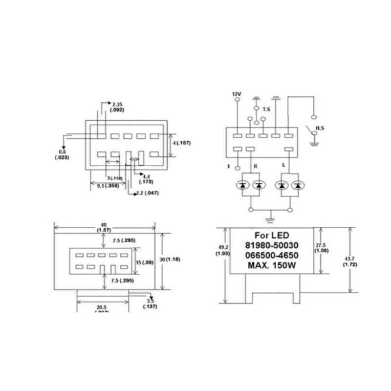 Speed Adjustable 8 Pin LED Flasher Assy Relay Fix Turn Signal OE:81980-50030 For Toyota Lexus