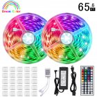 LUNSY IP65 Waterproof LED Strip Lights Kit, 65.5ft(20M) 5050 SMD RGB Flexible LED Tape Lights with 44Key Wireless RF Remote Controller for Under Cabinet Lighting Bedroom, Living Room, etc