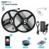 LUNSY Music Control LED Strip Light Set  IP65 Waterproof 300 LEDs RGB 5050 SMD Color Changing Light Set   20 Key Wifi Smart IR Controller   12V 5A Power Supply