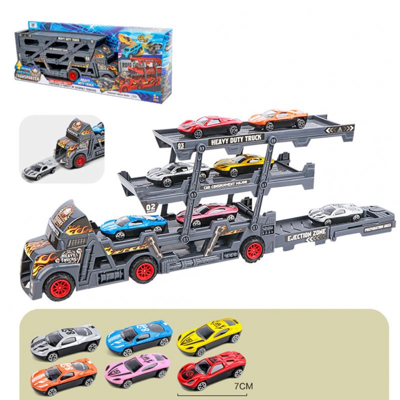 Three-layer Deformed Big  Construction  Trucks  Set Container Truck Transporter Vehicle Small Car Model Kit Birthday Gifts For Boys 