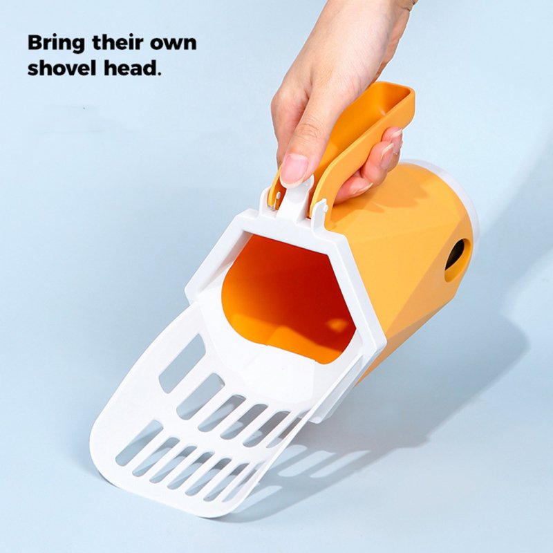 Portable Removable Cat Litter Shovel with Trash Can 800ml Large Capacity Cat Litter Box 