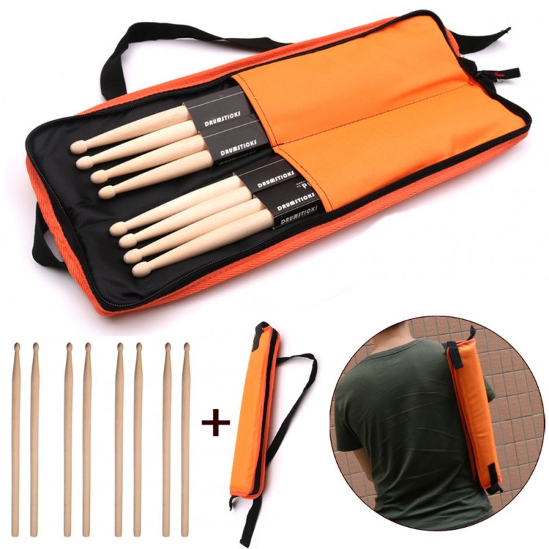 8 Pcs Drum Sticks 5A Classic Maple Drumsticks for Jazz Combo Exercises Performance + Bag 