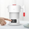 Xiaomi Deerma Folding Electric Kettle Travel Portable Water Kettle 0.6L Temperature Display Smart Touch Pot CN Plug white