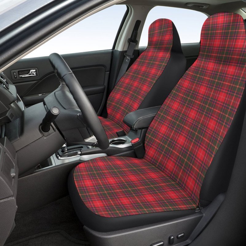 Car Driver Seat Cover Breathable Plaid Printing Single Seat Cover Interior Accessories Styling Supplies 
