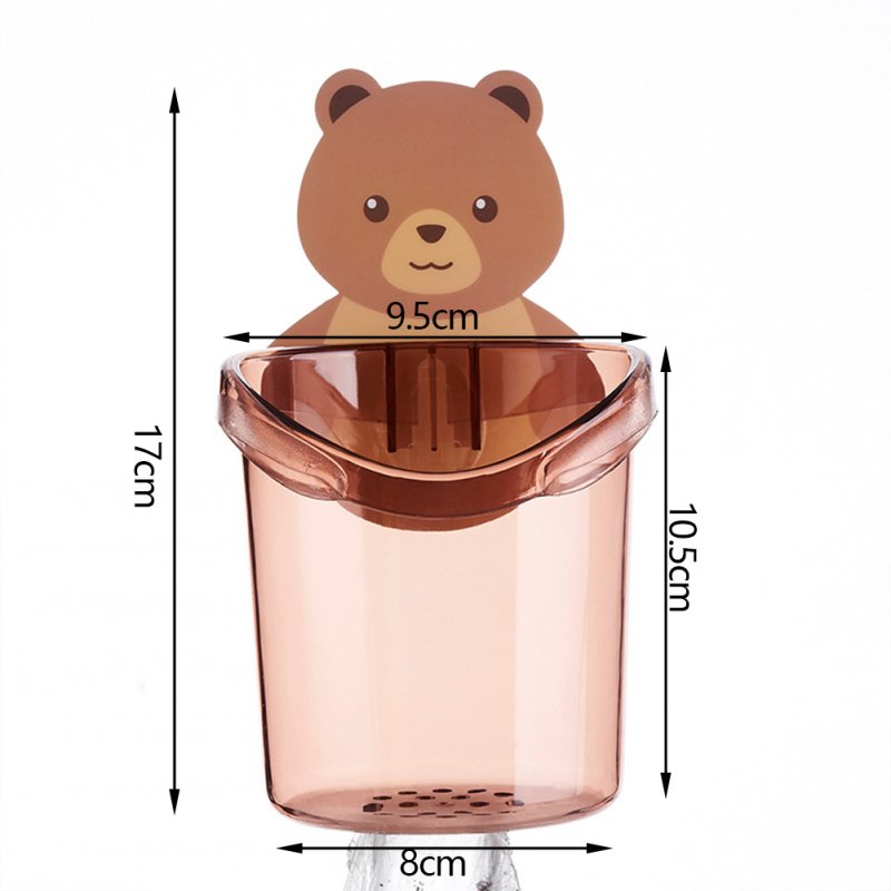 Bear  Storage  Cup Wall Mount Toothbrush Toothpaste Cup Holder Case Bathroom Accessories 