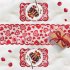 Lace Love Heart Table  Runner Placemat Decoration For Valentine Day 1 table runner   4 placemats