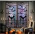 Lace Spider Web Bat Pattern Window Door Curtain for Halloween Spirit Festival Decor 40x84 Inches black 101x213cm