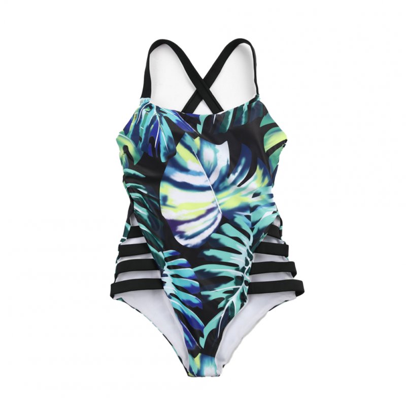 Ladies  One-piece  Printed  Bikini Sexy Shoulder Strap Backless Beach Bathing Suit For Women Picture color_S