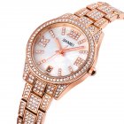 Ladies Quartz  Watch Stainless Steel Luxury Rhinestone Dial Watch Time Date Display Clock Rose gold