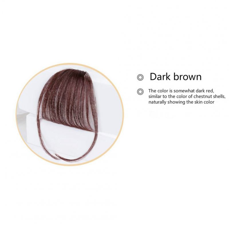 Lady Beauty Clip In Bangs Human Hair Air Bang Brazilian Hair Pieces Invisible Seamless Non-remy Replacement Hair Wig Dark brown