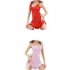 Lady Lace Brim Pajamas Nightdress Pure Color Woman See through Sexy Underwear  Pink Free size
