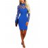 Lady Sexy Bodycon Dress High Neck Round Collar Hollowed out Mid thigh Length Pencil Dress Valentines Gift