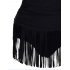 Lady Sexy One piece Slim Swimsuit Strapless Tassels Swimwear Beach Wear black 2XL