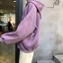 Lady Thicken Loose Hoodie Sweatshirt Printing Letter Autumn Winter Casual Pullover Tops purple 2XL
