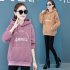 Lady Thicken Plush Hoodie Sweatshirt Embroidery Letters Autumn Winter Warm Loose Pullover Khaki L