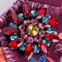 Lady Winter Bowknot Corsage Brooch Breastpin Multi layered Alloy Inlaid Rhinestone Valentine s Day Gift blue