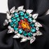Lady Women Flowers Corsage Brooch Breastpin Alloy Inlaid Acrylic Diamond Valentine s Day Gift white