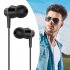 Langsdom M407T Sports Type C Plug Wired Earphones Hifi Bass Headphones for Smart Phone   Black