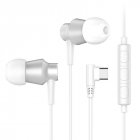 Langsdom M407T Sports Type C Plug Wired Earphones Hifi Bass Headphones for Smart Phone   White