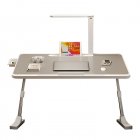Laptop Desk For Bed With LED Lamp 3 Levels Brightness 5 Adjustable Heights 10.6-15.4 Inch Foldable Multifunctional Bed Desk