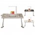 Laptop Desk For Bed With LED Lamp 3 Levels Brightness 5 Adjustable Heights 10 6 15 4Inch Foldable Multifunctional Bed Desk pearl white