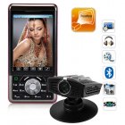 Large 3 inch touchscreen mobile phone with LED projector head  play games  watch videos  listen to music  and conduct your business presentations as well 