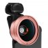 Large Aperture HD Phone Lens 52Uv 0 45X Wide Angle   15X Macro Lens 2 in 1 Clip On Cell Phone Camera Lens for iPhone  Samsung Rose gold