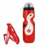 Large Capacity Bicycle Water Bottles Carbon Fiber Texture V shaped Bottle Cage Bicycle Kettle set  set  black kettle   black bottle cage
