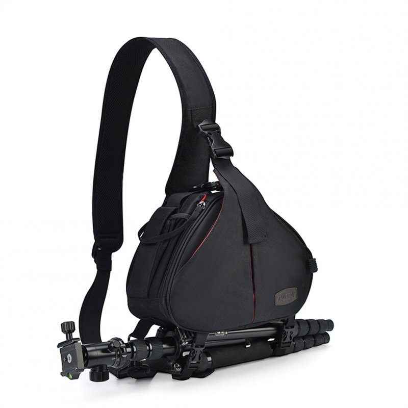 Large Capacity Digital Camera  Bag With Professional Tripod Straps Explosion-proof Zipper Waterproof Slr Camera Photography Crossbody Bag black