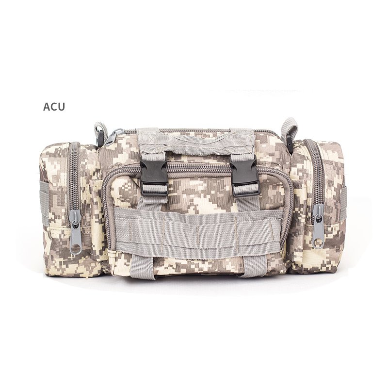 Large Capacity Sports Outdoor Leisure Pockets Photography SLR Camera Multi-function Shoulder Bag Waist Bag ACU camouflage_15 inches