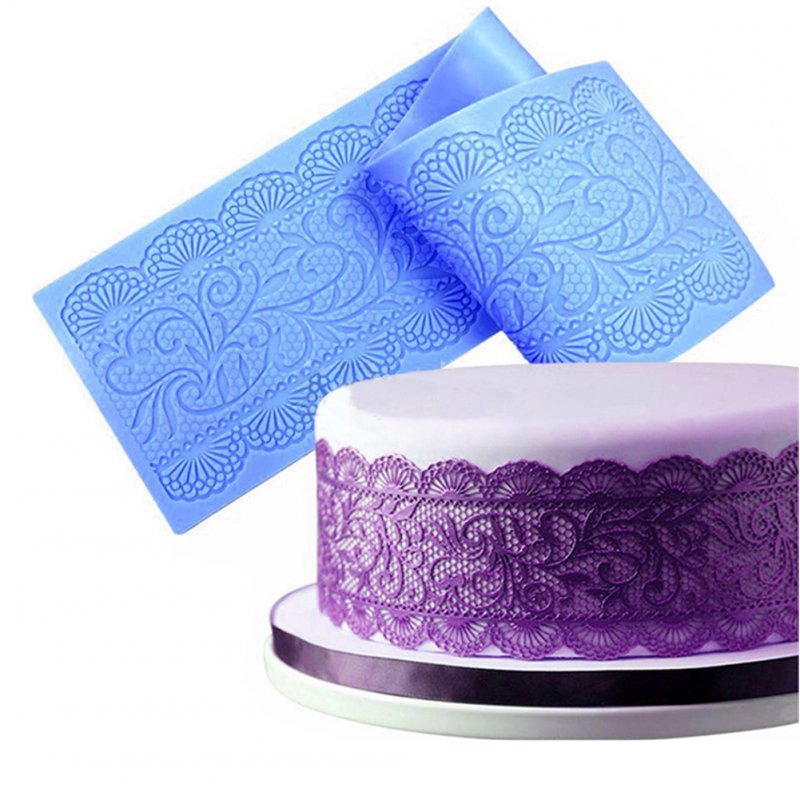 Large Long Flower Pattern Lace Silicone Mold for Fondant Cakes Decor