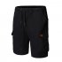 Large Size Men Fashion Pure Color Patchwork Leather Belt Casual Shorts black 2XL
