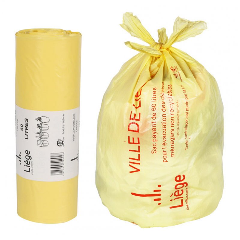 Large Size Thicken Garbage Bag Double Ear Bags for Kitchen Living Room Toilet Trash Bin Yellow 96 * 62 thick 2.5 silk 10 pcs / roll