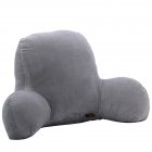 Large Soft Comfortable Plush Rest Reading Pillow Arm Back Lumbar Head Support Cushion Zipper Easy Clean Elegant gray 55x35x20cm
