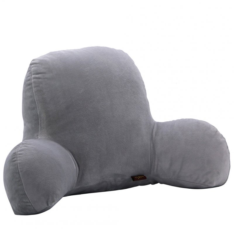 Large Soft Comfortable Plush Rest Reading Pillow Arm Back Lumbar Head Support Cushion Zipper Easy Clean Elegant gray_55x35x20cm