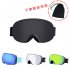 Large Sphere Ski Goggles Double Layers Adult Antifog Windproof Climbing Goggles Black frame black film