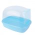 Large Transparent Pet Bathroom with Round Corners for Squirrel Chinchilla Hedgehog blue