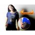 Large skull belt buckle with square window slot to hold the included LED light module or the included ironic mp3 player   