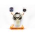Large skull belt buckle with square window slot to hold the included LED light module or the included ironic mp3 player   