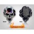 Large skull belt buckle with square window slot to hold the included LED light module or the included ironic mp3 player   