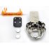 Large skull belt buckle with square window slot to hold the included LED light module or the included ironic mp3 player   
