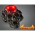 Large skull belt buckle with square window slot to hold the included LED light module or the included ironic mp3 player   