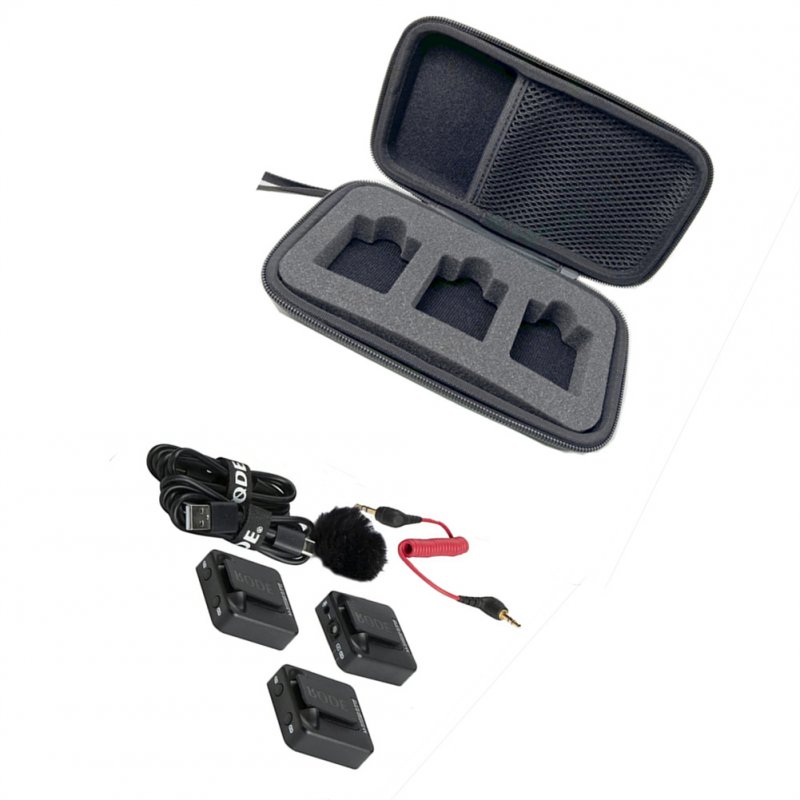 Lavalier Microphone Storage Bag Travel Case Protective Box For Rode Wireless Go Ii/go 2 Dual-channel Compact Digital Microphone black