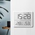 Lcd Digital Alarm Clock Large Screen Displays Magnetic Design Thermometer Meter Humidity Monitor Black