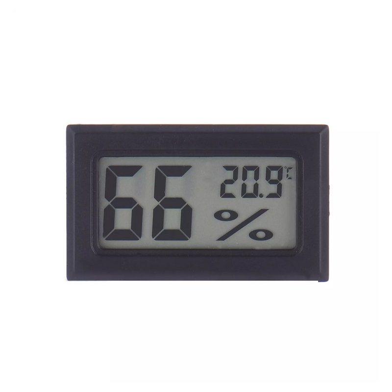 Lcd Digital Thermometer Temperature  Hygrometer Humidity Meter Without Probe Black