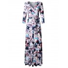Leadingstar Women's Dress Ink floral print <span style='color:#F7840C'>M</span>