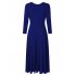 Leadingstar Women s Casual Long Sleeve A Line Fit and Flare Midi DressAOA2
