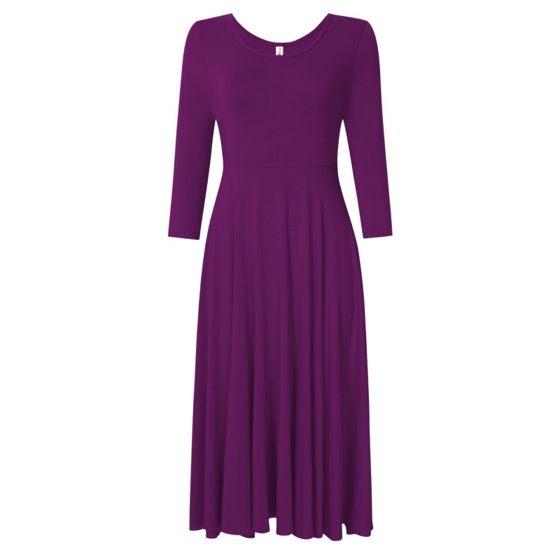 Leadingstar Women's Casual Dress Purple XL