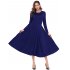 Leadingstar Women s Casual Long Sleeve A Line Fit and Flare Midi DressHE9M